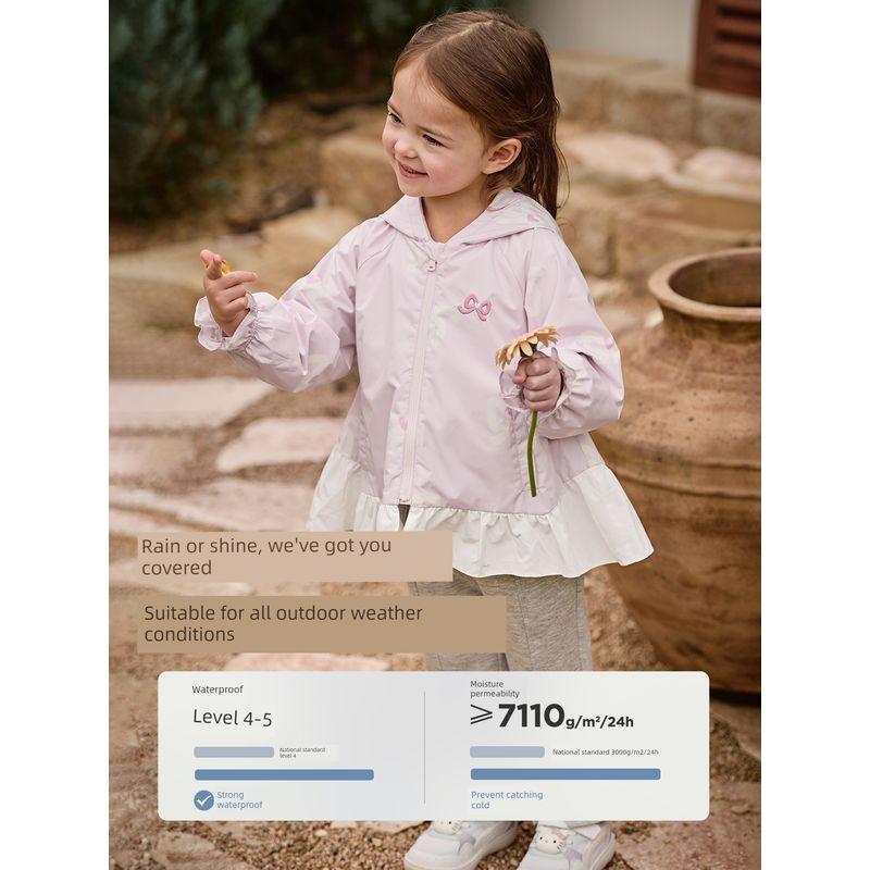 David Bella Kidsren's 2026 New Style Jacket for Girls, Spring Waterproof and Breathable Top, Baby Girl's Class a Windproof Jacket