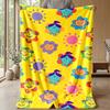 Mr. Men & Little Miss Cozy Flannel Blanket, Comfortable Warm Throw Blanket for Bedroom Sofa Home Use