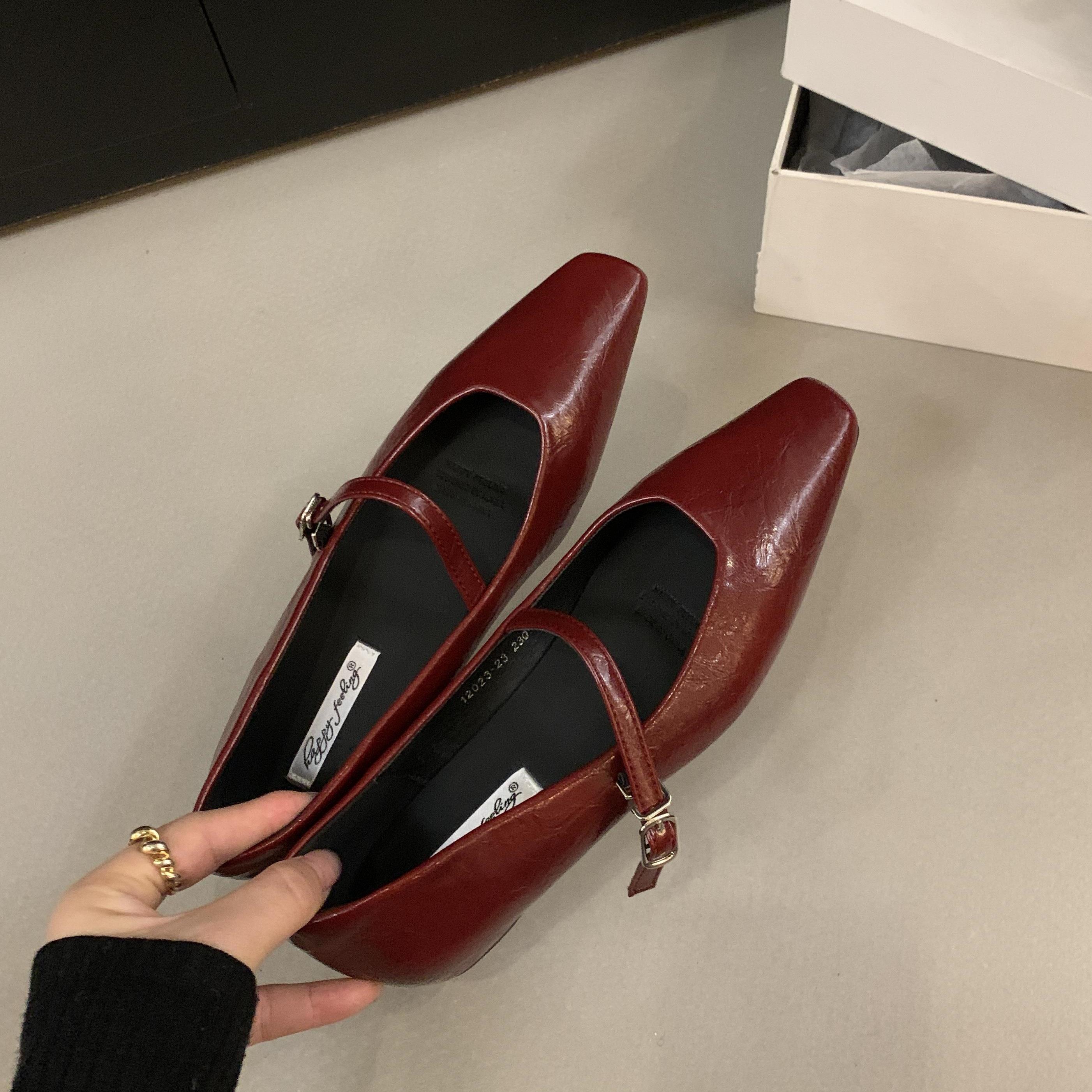 

Fashion Bailamos 2025 Spring Fashion Women Flats Women Slides Casual Soft Dress Shoes Female Slip On Flats Ladies Shallow Ballet Shoes M 40 красный