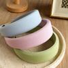 Embossed Diagonal Texture Headband Sweet Macaron Color Hair Hoop Wide Thick Spongy Hairband For Elegant Women Daily Styling