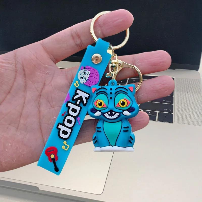 New KPOP Demon Hunters Little Tiger Keychain Pendant Cartoon Anime Monster Hunt Girl Key Ring Bag Hanging Decoration Gift