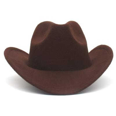 Western Cowboy Hat, Retro Trend Outdoor Ethnic Wind Curved Brim Woolen Jazz Hat, Felt Hat, Tibetan Top Hat