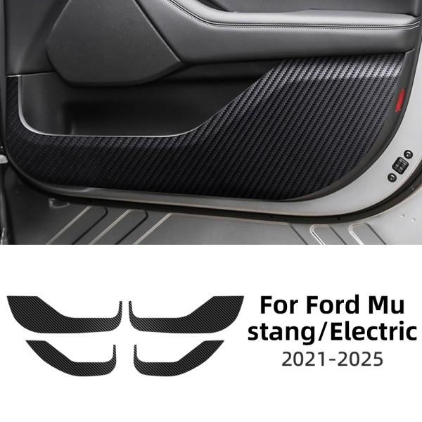 For Ford Mustang Mach-E 2021-2025 Car Door Anti-Kick Protective Pad Protector Mats Cover Sticker Auto Interior Accessories
