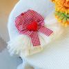 PETCIRCLE Valentines Day Pet Dress Red White Plaid Princess Tulle Skirt Cats Dogs