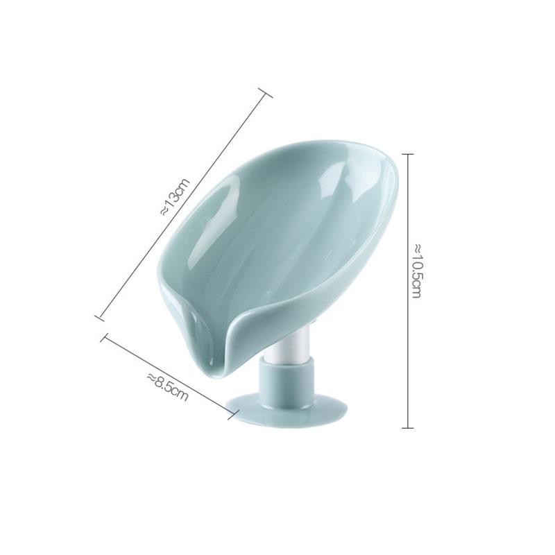 Leaf Shape Soap Box Suction Cup Tray Drying Rack Drain Soap Holder for Shower Sponge Container Kitchen Bathroom Accessories