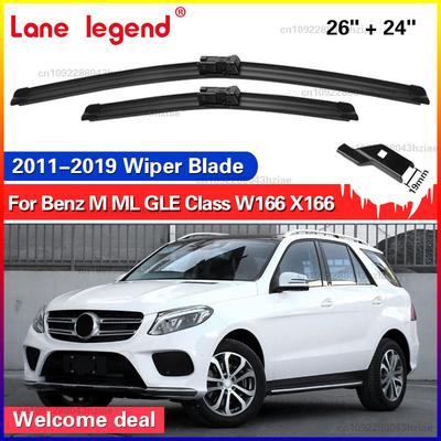 Pour Mercedes-Benz Classe M ML GLE W166 X166 2011- 2012 Essuie-glace Balais d'essuie-glace avant Pare-brise Balayette de pare-brise 26"+24"""