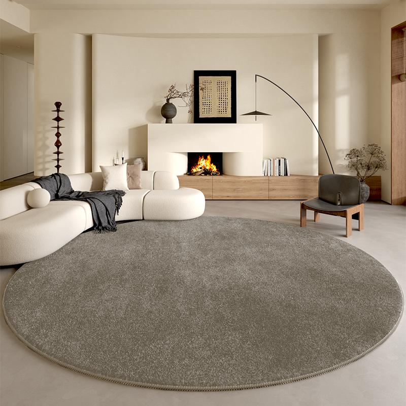 Minimalistischer Stil Schlafzimmer Dekoration Runder Teppich Dicker Plüsch Garderobe Fußmatte Einfarbige Teppiche für Wohnzimmer Flauschiger Weicher Teppich