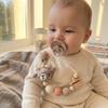 Personalizovaný klip na dudlík pro miminko Háčkovaný medvídek Dřevěná hvězda Držák na kousátko Vlastní jméno Dárek na baby shower Bez BPA Ručně vyráběný řetízek