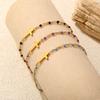 Jewelry Cross Bracelet Niche Cross Chain Oil Drip Bead Bracelet Stainless Steel Plated 18K Gold Jewelry Women
