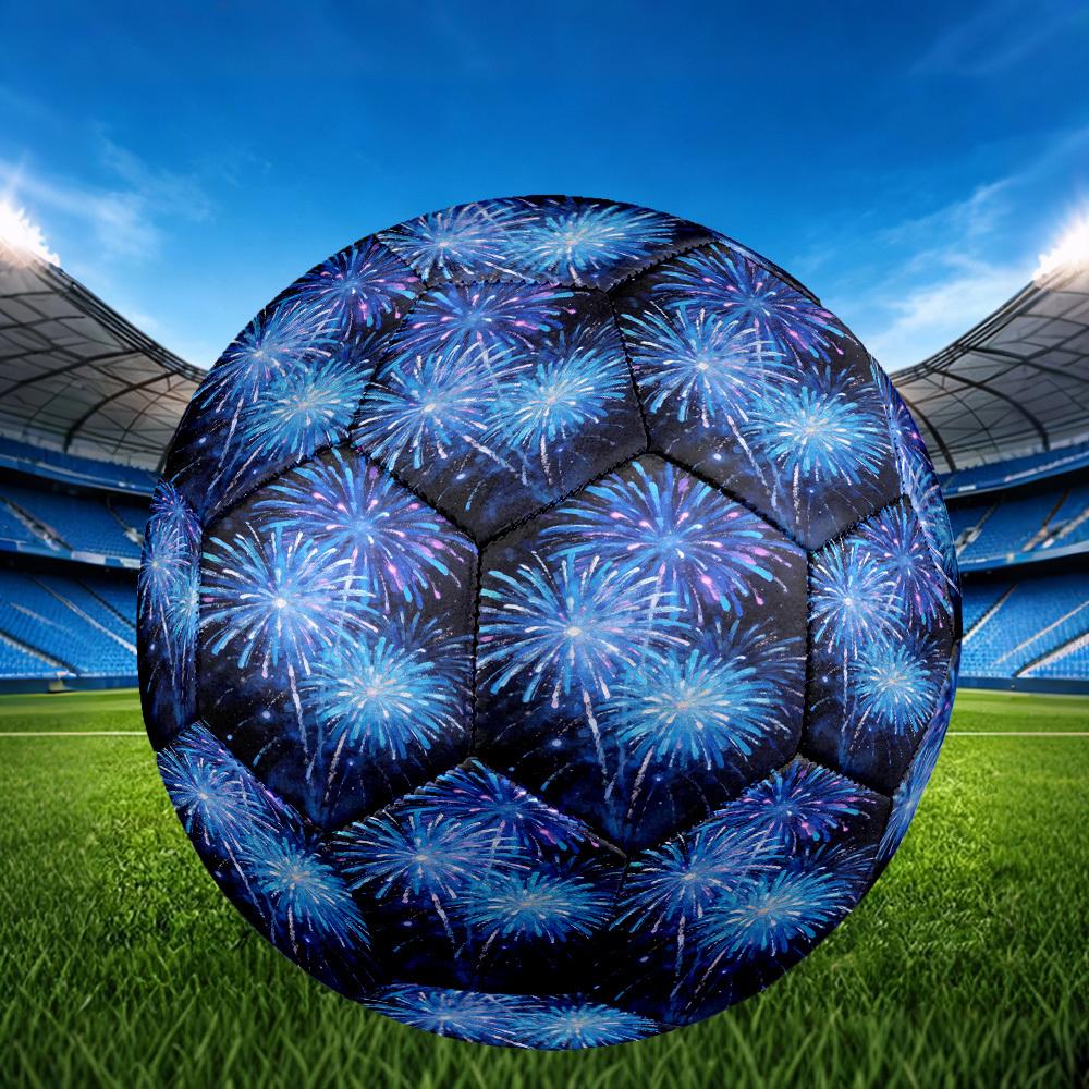 1pc Fireworks Display Size 5 Soccer Ball Professional Match Training Football Indoor &Outdoor Sports Ball Lightweight Durable c6517