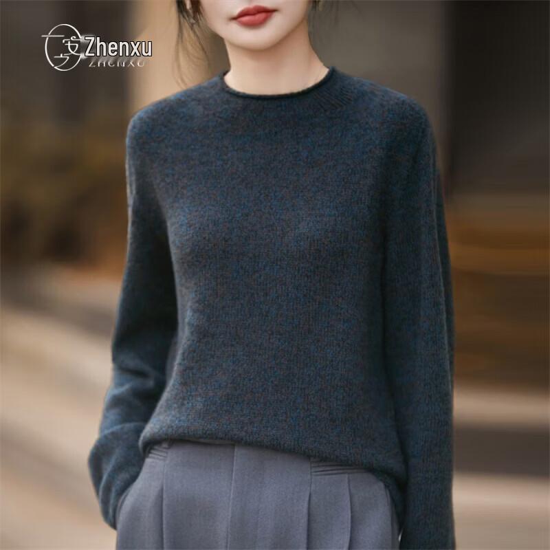 Zhenxu Damen Verdickter Nahtloser Pullover aus Woll-Kaschmir-Mischung