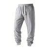 Men Pure Color Sport Trousers Elastic Waist Draw Rope Jogger Sweatpants