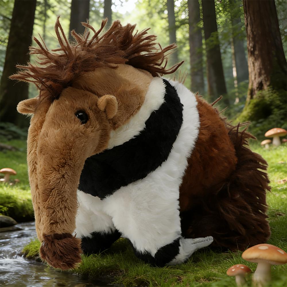 25cm Giant Anteater Plush Toys High Fidelity Simulation Soft Anteater Toys Cute Forest Animals Dolls Kids Toys Birthday Gifts
