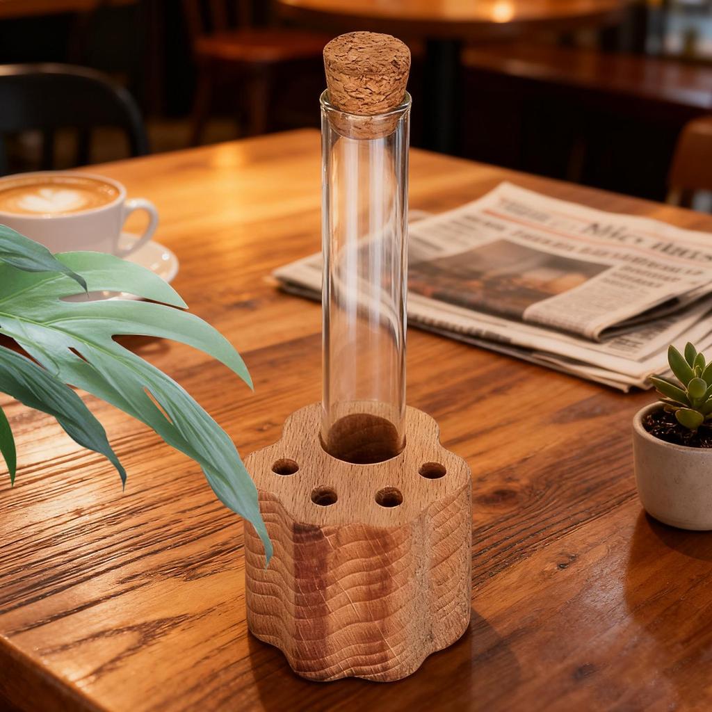 Katzenhaare Halter Glas Erinnerungsbox mit Holzsockel Kralle-förmiger Holzsockel Katzenhaare Sammelglas für Katzenzubehör