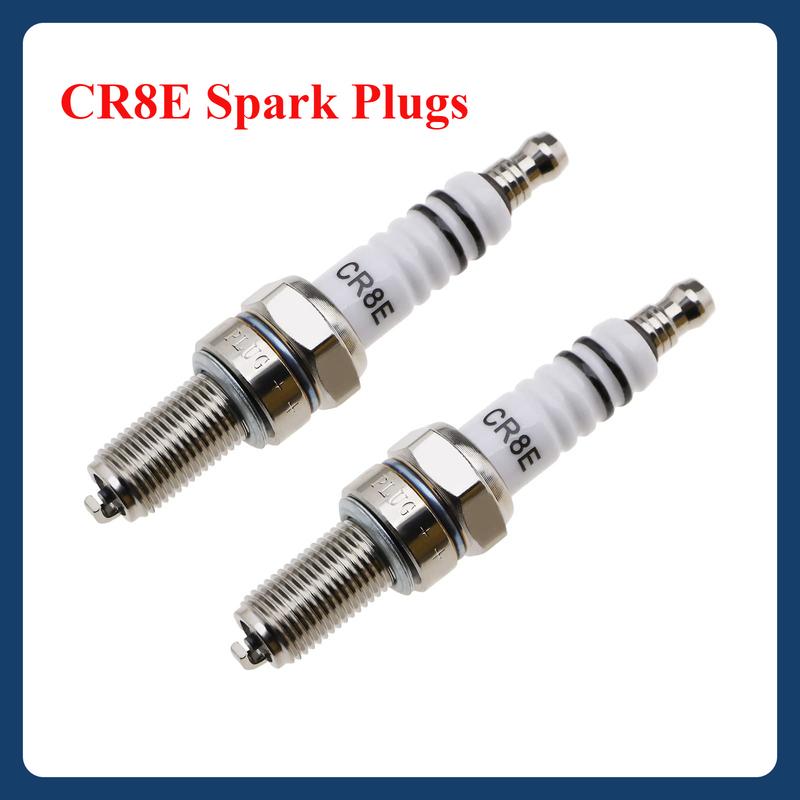2 шт. Свечи зажигания CR8E для двигателя мотоцикла HJ125T-8/HS125T, аксессуары, CR8E/A7, удлиненная резьба, керамические свечи зажигания
