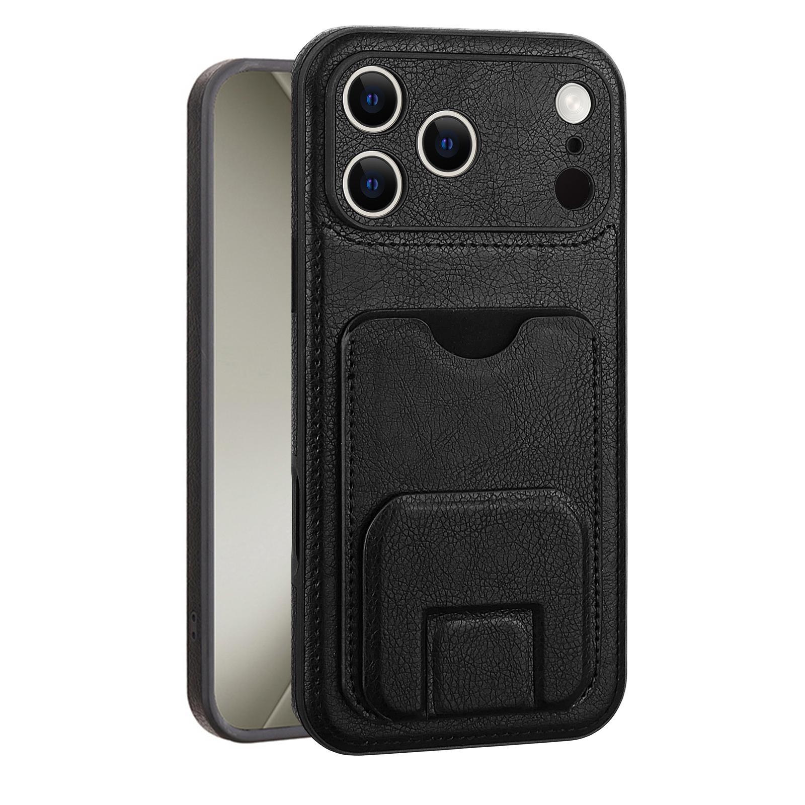 

Leather Phone Case for iPhone 17 Pro Max Air 16 E 15 14 Plus 13 11 12 Pro XS XR 7 8 SE 2022 Wallet Cards Holder Protective Shell iPhone17 Pro чёрный