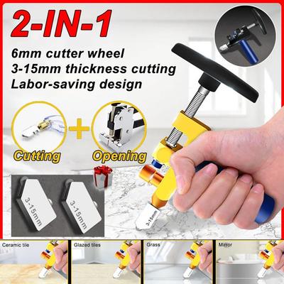 2-In-1  Tile Opener Diamond Cutting Black/Gold Professional Glass and Tile Cutter Manual Tile Cutter for Cutting Ceramic Tiles Glass Cutter