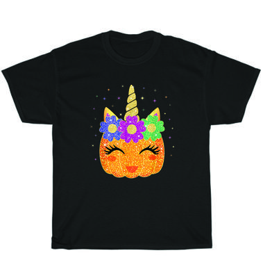 Einhorn Kürbis Halloween Party Geist Jack O Lantern Thanksgiving T-Shirt Unisex
