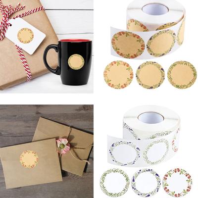 Samolepící etikety 500x/role Kulaté nálepky Etikety na konzervy Nálepky na potravinové etikety Popisovatelné etikety Etikety na láhve