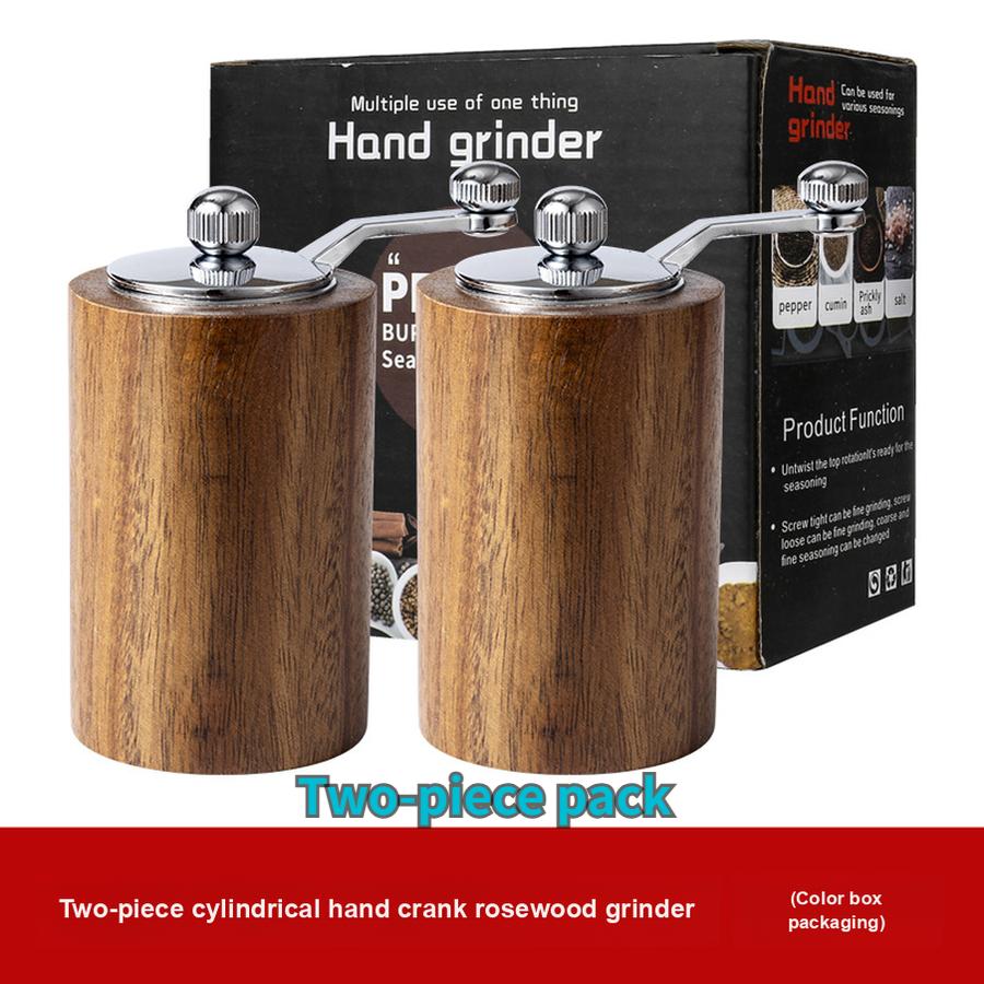 Manual Pepper Grinder Kitchen Wooden Spice Mill for Black Pepper, Salt, and Herbs