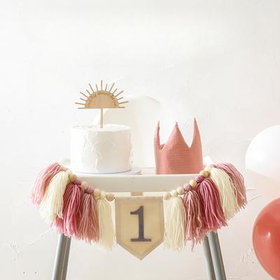 Set Banner Cappello Festa di Compleanno per Bambino, Oggetti di Scena per Decorazione Location Compleanno, Oggetti di Scena Fotografica Commemorativa per Compleanno del Bambino