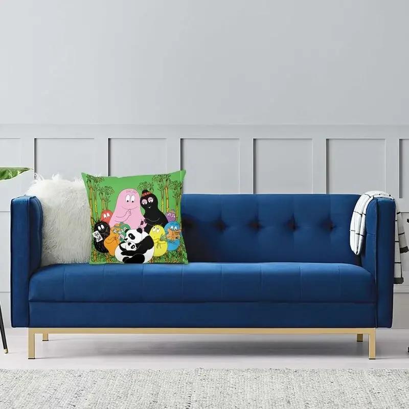 Față de pernă Barbapapa Family Love cu imprimeu față-verso, desene animate, emisiune TV, husă de pernă de podea pentru sufragerie, decorare cu față de pernă