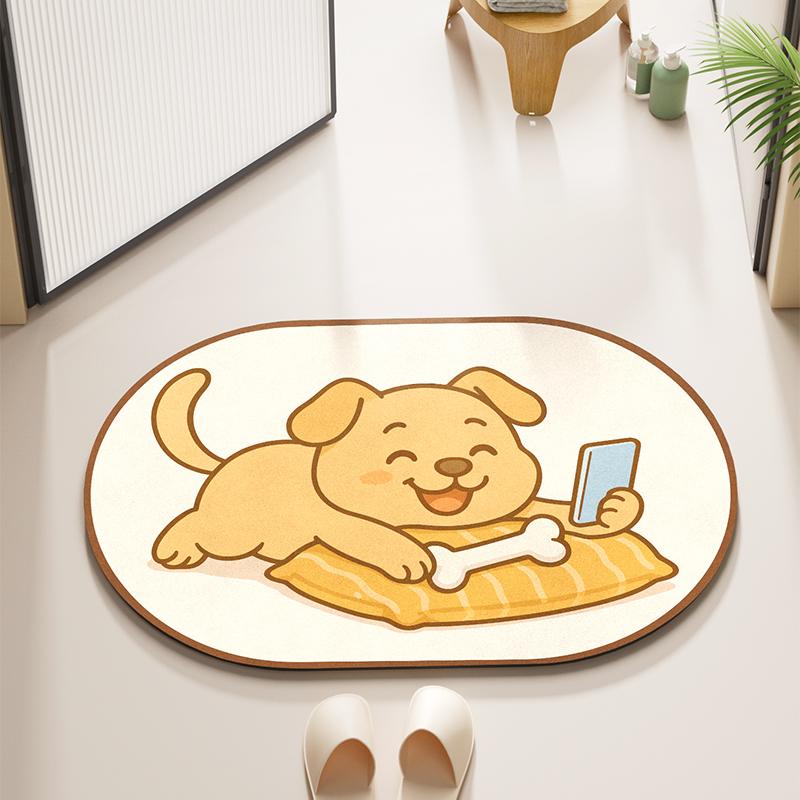 

Мультяшный Диатомовый Абсорбирующий Коврик для Пола Ванная Туалет Ванная Входная Дверь Купание Нескользящий Коврик для Ног Ковер W 40x60cm15.7x23.6in