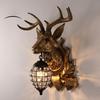 30cm Lucky Deer Head Kinkiet, 220V E14 Country Resin Night Lamp, Custom Bar Lamp for Living Room Without Light Source