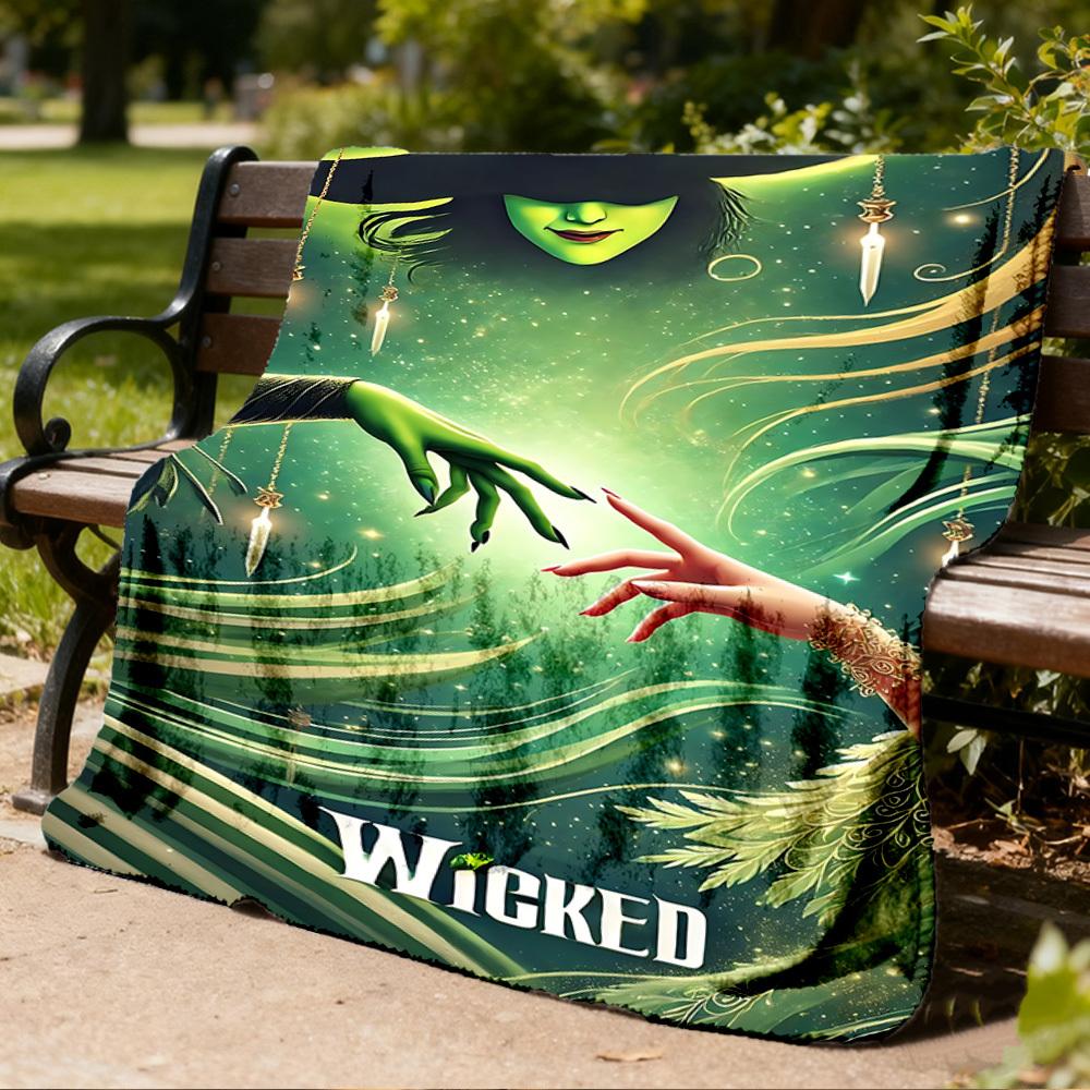 1pc Wicked Outdoor Flannel Throw Blanket Soft, Cozy, Warm All Season, Machine Washable,