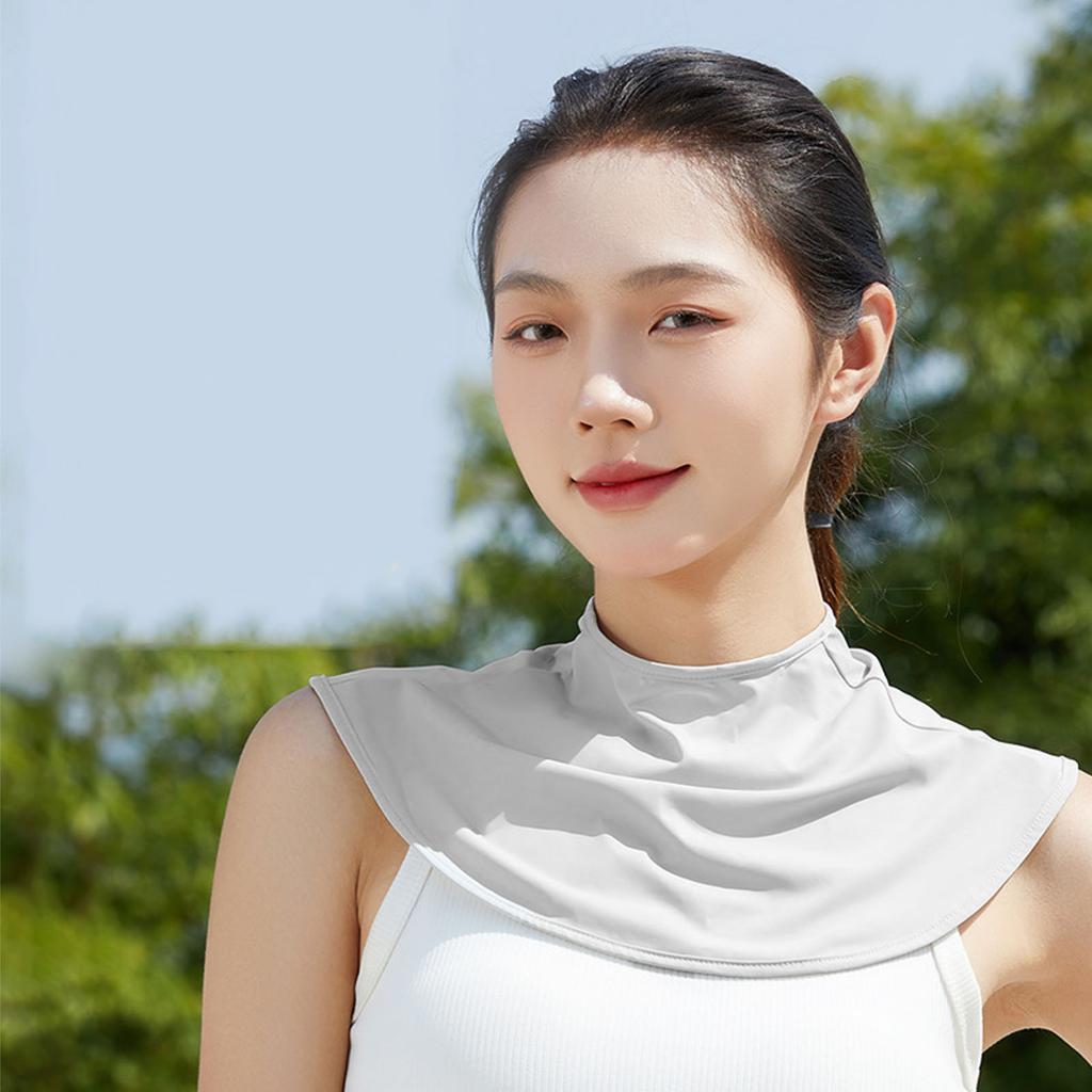 Sun Proof Neck Gaiter Free Size Breathable Slim Nylon UV Proof Cooling Neck Gaiter for Outdoor Grey