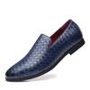 Men's Woven Leather Loafers Breathable Casual Shoes Lightweight Comfortable Plus Size Driving Moccasins Wide Width Footwear