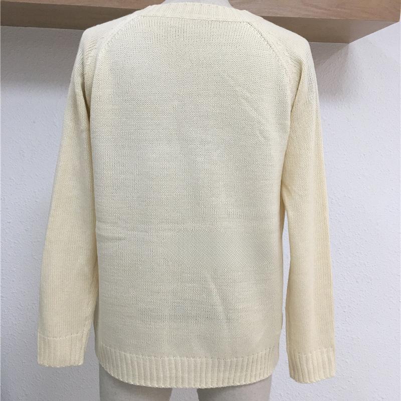 IHUASU Women's Autumn and Winter Loose Pullover O-Neck Knitwear Love Fashion Sweater