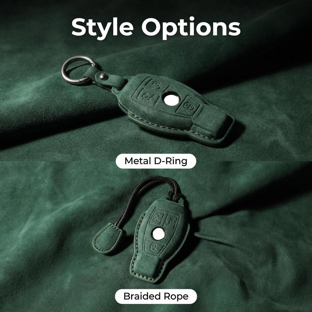 Suede Faux Leather Car Key Case Cover Protective Benz C180 C200 C260 C300 W108 W168 CLA GLA GLB Class Auto Keychain Styling BE1