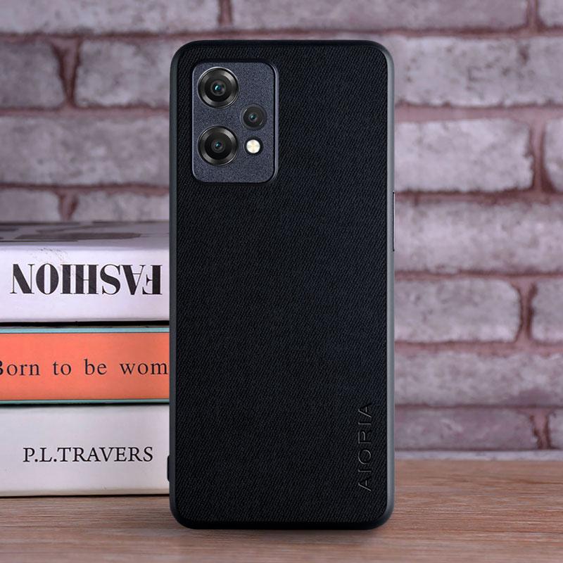 

Textile Leather Case for Oneplus Nord CE 2 Lite 5G CE2 soft TPU with back hard PC material protection cover Nord CE2 Lite чёрный