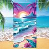 Kokospalmen-Print Strandtuch, Digitaldruck Dünn Schnelltrocknend Anti-Sand Mikrofaser Leicht für Schwimmen Yoga Reisen Fitnessstudio Geschenk