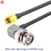 Q9 BNC Male To SMA Male Crimp for RG58 Coax Extension Connector RPSMA Male To BNC Right Angle Cable Fast Delivery Brass RF