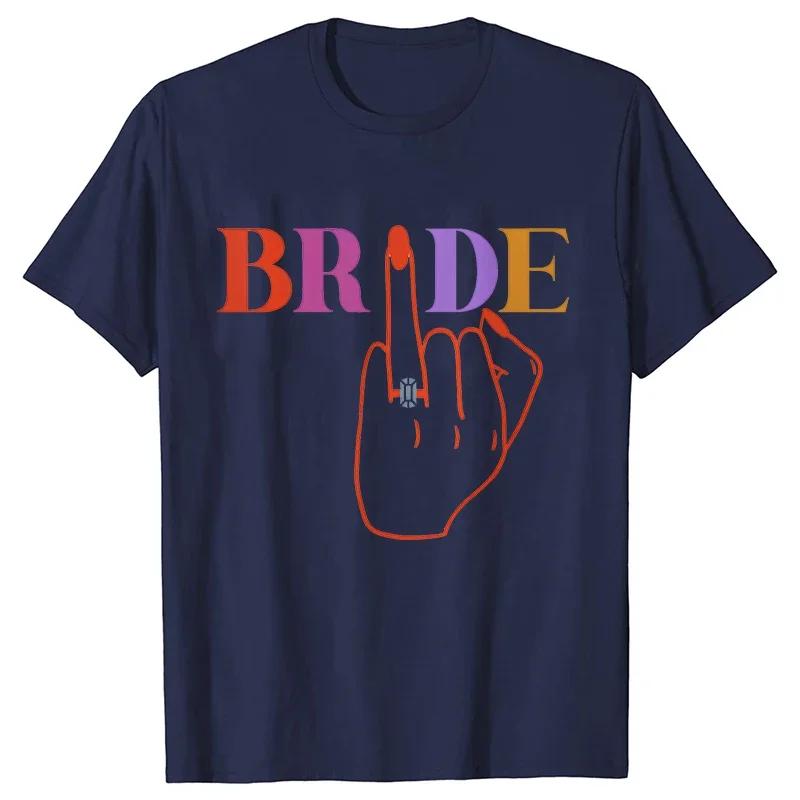 Colourful Bride and Team Ring Finger T-shirt Funny Bridal Wedding Tees Girls Single Farewell EVJF Bachelorette Hen Party Tops
