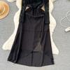 High-Grade Lace Dress Royal Sister Young Sle Sexy Perspective Long sleeve Patchwork Slim fit Mid-Length Chiffon
