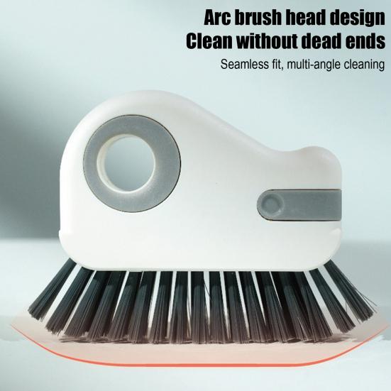 2Pcs 2-in-1 Window Track Cleaning Brush with Hard Bristles Ergonomic Handle Gap Brush Scraper Groove Cleaner Tool