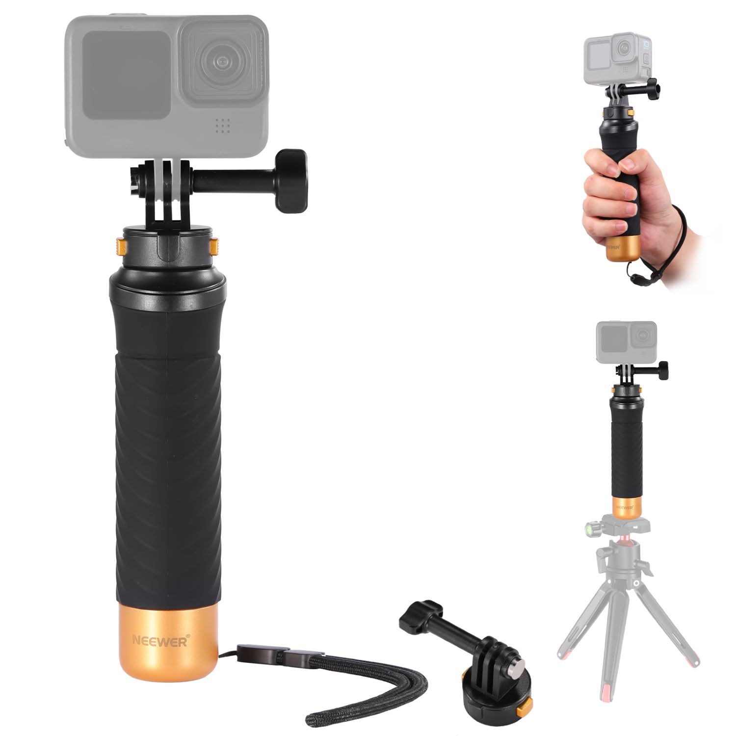 

NEEWER Quick Release Floating Hand Grip for Action Camera, Compatible with Hero 12 11 10 9 DJI Osmo AKASO, GP23