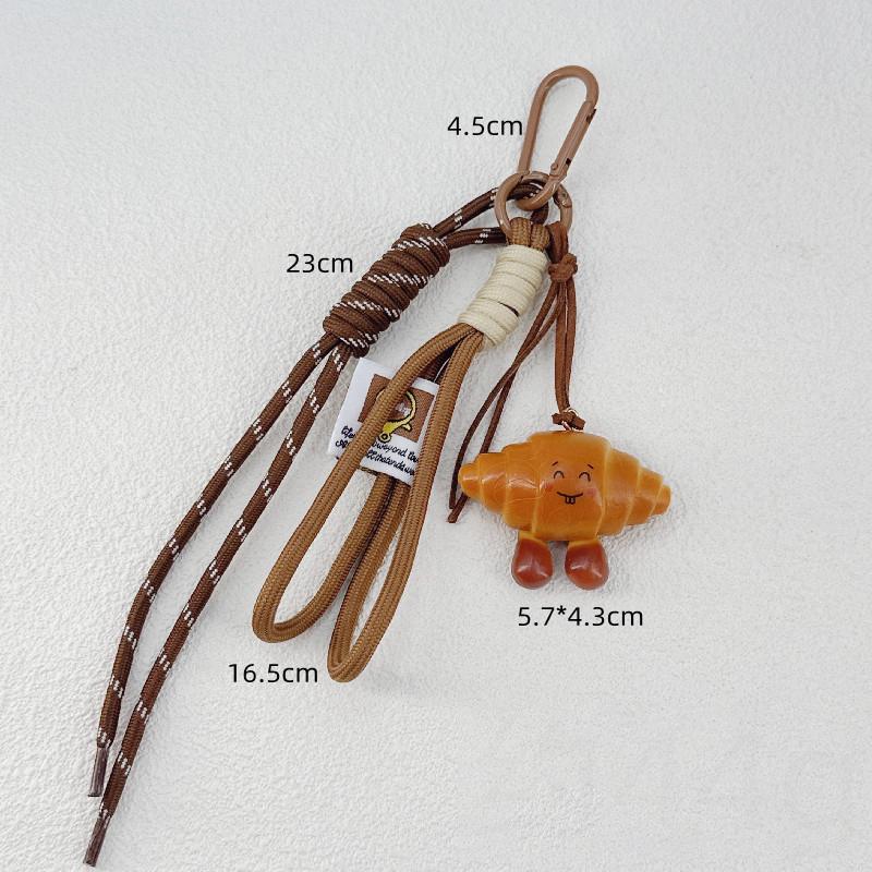 Braided Rope Bag Pendant Alkaline Water Bread Keychain Pendant Cute Bag Pendant Chocolate Pendant