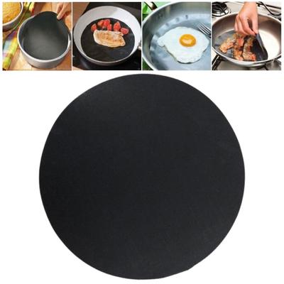 Covoraș pentru tigaie rotunde, rezistente la căldură, antiaderent, de calitate alimentară, neagră, rotundă, pentru gătit 2 buc.