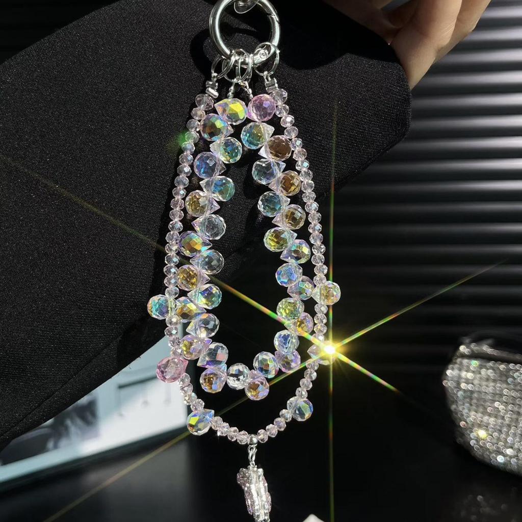 Mermaid Rhinestone Double Chain Phone Charm & Handbag Keyring