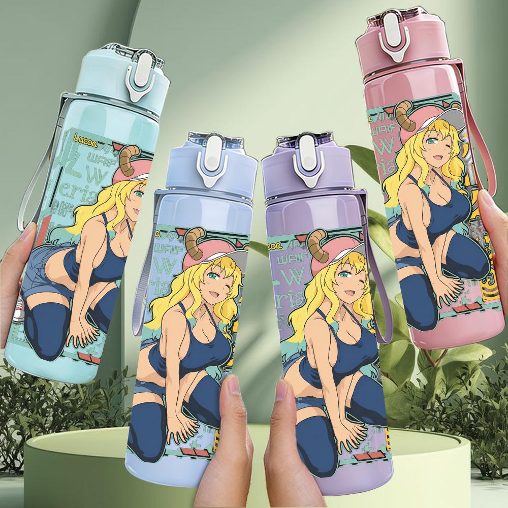 1PC Retro Blonde Pin-up Girl Colorful Print 750ml Portable Sports Water Bottle Leakproof Gym Outdoor Travel Drink Cup
