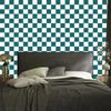 Checkerboard wallpaper turquoise and white, turquoise background 50x1000