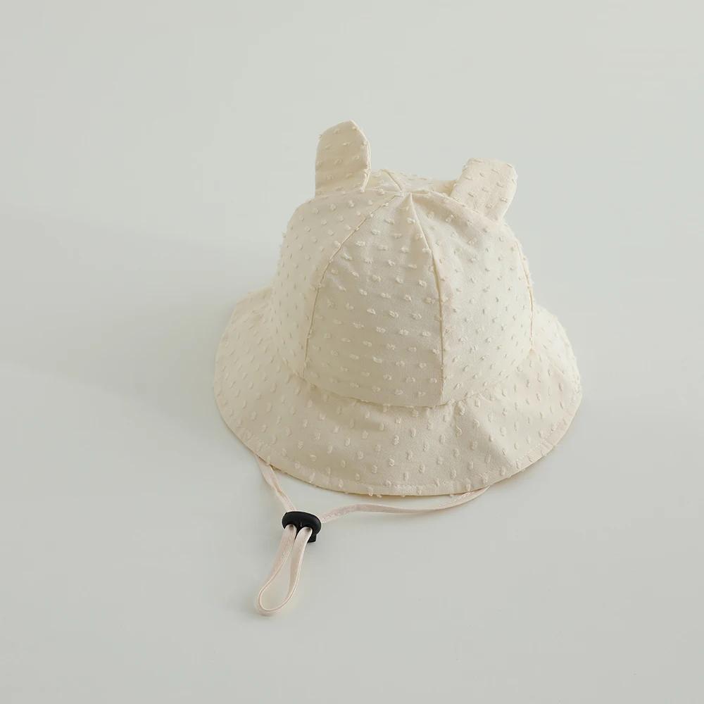 

New Panama Summer Baby Sun Hat for Boys Girls Cotton Cute Ear Toddler Bucket Hats Baby Beach Sun Hat Kids UV Protection Cap 48-50cm(1-3years)