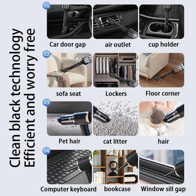 Akumulatorowy pistolet ssąco-dmuchający podwójnego zastosowania Bezprzewodowy ręczny odkurzacz Mały przenośny dmuchawa do kurzu samochodowa