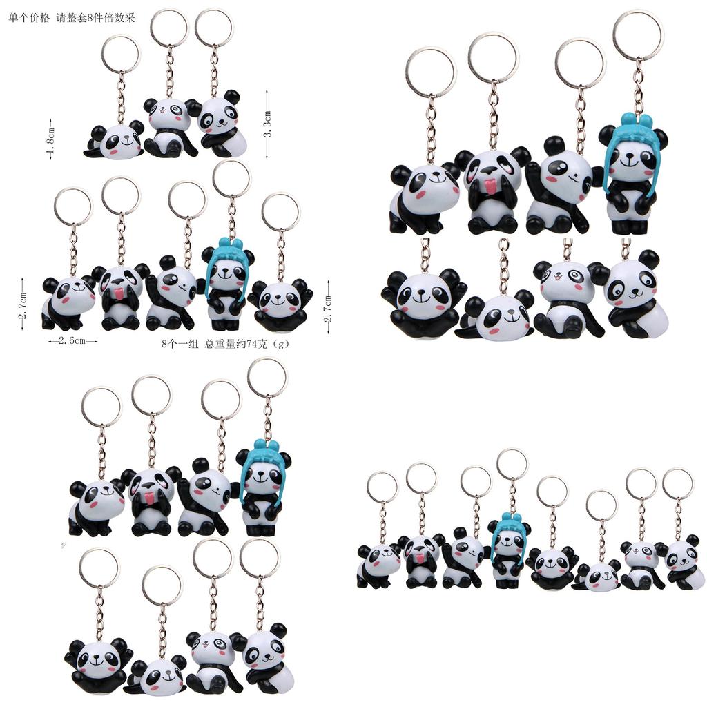 Animal Style Pvc Panda Keychain With Cute 3d Figure For Party And Business Gifts