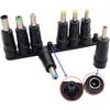 DC Adapter 8 Connector Set DC Power Adapter Converter, 5.5mm x 2.1mm Female to Male Jack Converter for Laptop, CD, MD, Tape Recorder, Radio Power
