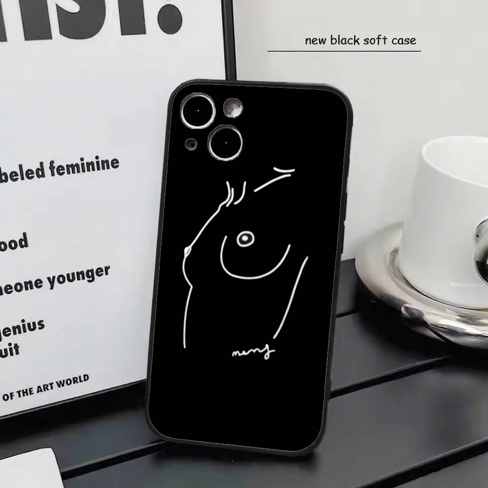 

Абстрактное лицо влюбленного для IPhone 17 Air 16 15 14 13 12 11 Pro Черный Мягкий Чехол для Телефона iphone 15 Pro